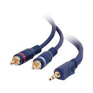 C2G / Cables To Go 40617 Velocity One 3.5mm Stereo Male to Two RCA Stereo Male Y-Cable (50 Feet, Blue) N2