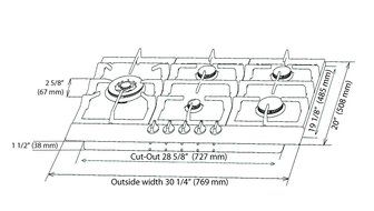 Ancona 5 Burner 30" Stainless Steel GAS Cooktop