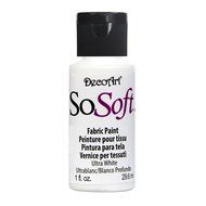 DecoArt SoSoft Fabric Acrylics Paint, 1-Ounce, Ultra White
