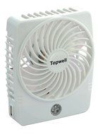 Topwell Mini Square Rechargeable Clip Base Fan with LED Light, Battery and USB Cable, Black N11