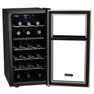 Koldfront 18 Bottle Dual Zone Thermoelectric Wine Cooler - Silver/Black N3