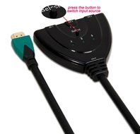 A-technology Sl3103 3&times;1port Hdmi Pigtail Switch3&times;1 with 0.6 Ft Hdmi Cable Can Make You Connect Dvd/xbox360/stb... N14