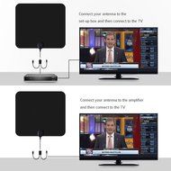TV antenna,YaphteS Amplified Indoor Digital HDTV Antenna 50 Mile Range with Power Supply and 13 ft Coax Cable N6