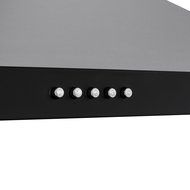 Perfetto Kitchen and Bath 30" Convertible Wall Mount Range Hood in Stainless Steel with Black Trim, LEDs and Push... N5