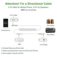3.5mm Audio Cable, Ugreen 3.5mm Coiled Stereo Audio Cable Male for Car Stereo/Headphone/Phone/MP3(5FT, Black) N6