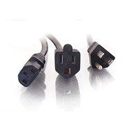 C2G / Cables To Go 29811 16 AWG 1-to-2 Power Cord Splitter (3 Feet, Black) N3