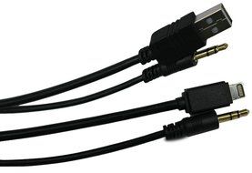 Moonet Iphone USB Charger Auxiliary Audio Cable Music Player 4 in 1 Connector Lightning Charge Iphones Ipad Ipod... N4