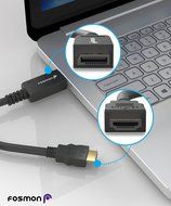 Fosmon 6FT DisplayPort (Male) to HDMI (Male) 6 ft Cable for PCs to an HDTV, monitor, or projector with HDMI port... N8
