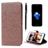 Badalink iPhone 7 Plus Wallet Case (5.5") Stand Flip Case Shiny Glitter PU Leather Case Shockproof Soft TPU Inner... N7