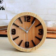 Modern 3d Maple Yellow Wood Clock Dual Bamboo Clock Vintage Alarm Clock Clock Show Time N2