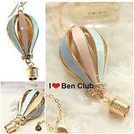 Fashion Crystal Vintage Colorful Fire Balloon Necklace Charm Pendant Long Chain