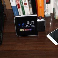 Rotating Projection Electronic Alarm Clock with Night Light,Colorful Background ,Snooze,Sleep Timer, Battery Backup... N3