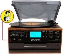 Boytone BT-21DJW-C, 3 Speed Turntable Ability to convert vinyl record, CD, Cassette, AM/FM Radio into MP3 files... N5