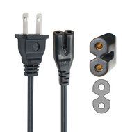 Powseed [UL Listed] 6Ft 2 Prong AC Wall Power Cable 2 Slot Cord for HP Dell Samsung Sony Asus Acer Toshiba Laptop... N7