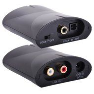 TV Digital Optical Coax to Analog Stereo RCA Audio Converter Adapter 24Bit/192KHz, Includes 6 feet Optical Cable N2