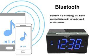 iTOMA Alarm Clock with FM Radio, Bluetooth Speakers, Dual Alarm with Snooze, USB Charge Port, Auxiliary Input,... N6
