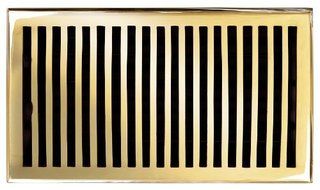 Brass Elegans 116GR-PLB Solid Cast Brass Contemporary 6-Inch by 10-Inch Floor Register, Polished Brass Finish...