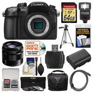 Panasonic Lumix DMC-GH4 4K Micro Four Thirds Digital Camera Body with 35-100mm Lens + 64GB Card + Case + Flash... N3