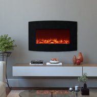 Moda Flame Chelsea 35 Inch Curved Black Wall Mounted Electric Fireplace N5
