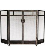THRESHOLD Fireplace Screen Brushed Bronze Finish MISSION Design- 31 in. H X 50 in. W X 3.5" D