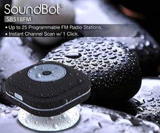 SoundBot&reg; SB518FM FM RADIO Water Resistant Bluetooth Wireless Shower Speaker Hands-Free Portable Speakerphone... N10