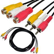 10ft 3RCA male to female Audio Composite extension Video Cable DVD N2