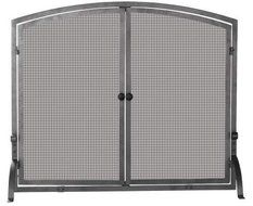 UniFlame Single Panel Olde World Iron Screen with Doors, Medium