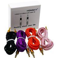 Pack of 4, 3.2 Ft 3.5mm Audio Cable Male to Male, Honsky Universal Durable Braided Colorful Noodle Flat Gold Plated... N22