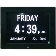 Digital Day Calendar Clock,HENGLING Memory Day Date Time Clock 8 Inch Led Digital Clocks Non-Abbreviated Great... N4