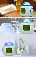 Surborder Shop Color Change Starry Night Projection Music Digital Alarm Clock with Backlight Led Nigh Light Calendar... N5
