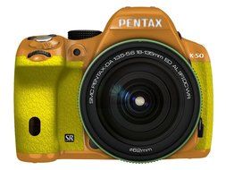 Pentax K-50 16MP Digital SLR 18-135mm Lens Kit Orange/ Yellow 027