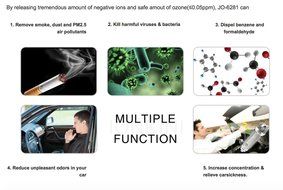 Car Air Purifier, Ionizer, Auto Air Freshener, Silver