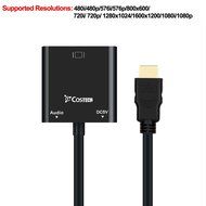 HDMI to VGA Output, Costech HD 1080p Gold-plated TV AV Video Converter Adapter Plug and Play with Audio Cable,... N5