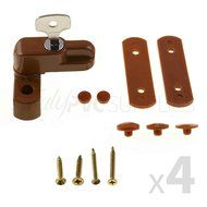 4 x Caramel Key Locking Sash Jammer + Fitting Screws + Easy-To-Follow Fitting Instructions by Truly PVC Supplies...