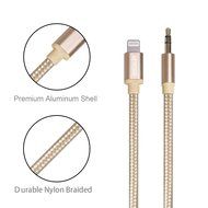 OfsPower 8 Pin lightning connector to 3.5mm aux cable for iphone 7, Car Audio（Gold） N3