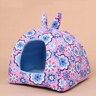 KAKA(TM) Pets Cute Warm Soft Canvas Fold Bed Dogs Cats Sleeping House Owl Pattern Thick Mat L N8