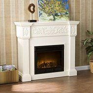 Ivory Baldwin Electric Fireplace White Carve N7
