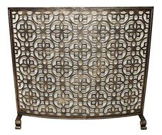 FIREPLACE SCREENS - BRIGHTON PAVILLION CURVED FIREPLACE SCREEN - BURNISHED GOLD