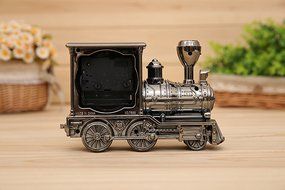 Hynbase Creative Retro Cute Silver Rustic Locomotive Alarm Clock N4