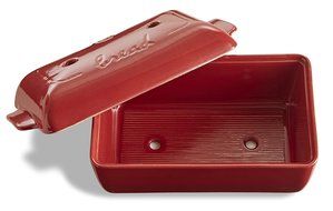 Emile Henry Made In France Flame Bread Loaf Baker, 9.4 x 5", Burgundy N4