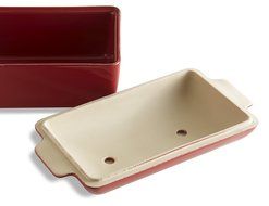 Emile Henry Made In France Flame Bread Loaf Baker, 9.4 x 5", Burgundy N5