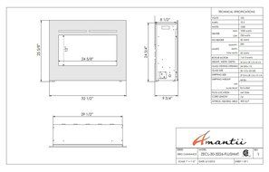 Amantii Zero Clearance Series Built-In Flush Mount Electric Fireplace, 30 Inch N3