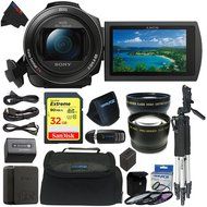 Sony FDRAX53/B FDR-AX53/B FDR AX53 4K HD Video Recording Camcorder (Black) Sandisk 4K 64GB Memory Package N2