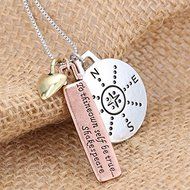 Compass Necklace Navigation Nautical Graduation Choose Your Own Path Pendant New