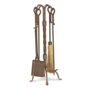 5 Pc Traditional Fireplace Tool Set in Burnished Bronze Finish