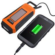 Ivation Solar &amp; Hand Crank AM/FM/NOAA WB Digital Dynamo Radio, Emergency Phone Charger w/ Cables, 3 LED Flashlight...