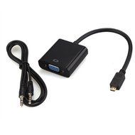 Audio Adapter Cable - TOOGOO(R) Micro HDMI to VGA Adapter Cable Converter with Audio Cable Black N3