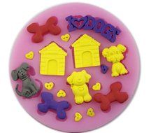 SHINA Dog Pet Bone House Fondant Mold Silicone Sugar Craft Mold Cake Decorating DIY