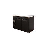 True TBB-24-48 Back Bar Cooler 49" 2 Section 2 Black Solid Doors