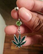 BleuMoo Leaf Belly navel button rings body piercing beauty accessories belly ring (Colorful) N9
